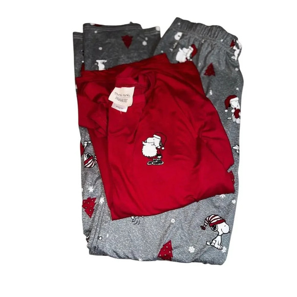 Munki Munki Snoopy Santa Holiday Pajama Sets Unisex couples matching pjs S & M - Picture 13 of 16